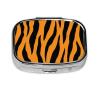 2 Compartments Travel Pill Organizer Tiger Stripes Animal Print Daily Pill Case view 1