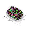 2 Compartment Small Pill Box for Purse & Pocket Metal Travel Pill Box (Trippy Magic Neon Mushrooms) view 3