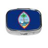 2 Compartments Travel Pill Organizer Box Small Pill Case for Pocket Purse for Medicine Vitamin (Guam Flag) view 1