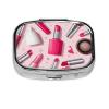 2 Compartments Travel Pill Case Modern Lady Girly Cosmetic Perfume Lipstick Pink for Pocket Purse Portable Pill Container Medicine Vitamin Organizer view 1