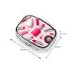 2 Compartments Travel Pill Case Modern Lady Girly Cosmetic Perfume Lipstick Pink for Pocket Purse Portable Pill Container Medicine Vitamin Organizer view 3