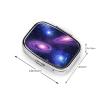 2 Compartments Travel Pill Organizer Box Small Pill Case for Pocket Purse for Medicine Vitamin (Space Galaxy Constellation Zodiac Star Purple Blue) view 3
