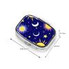 2 Compartment Medicine Pill Case for Purse & Pocket Metal Travel Pill Box (Sun Moon Stars Zodiac Goth Purple Space Galaxy Constellation) view 3