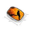 2 Compartment Medicine Pill Case for Purse & Pocket Metal Travel Pill Box (Full Moon Goth Gothic Crow Raven Bird) view 3