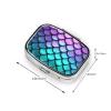 2 Compartments Travel Pill Organizer Purple Turquoise Sparkling Mermaid Scales Pattern Daily Pill Case view 3