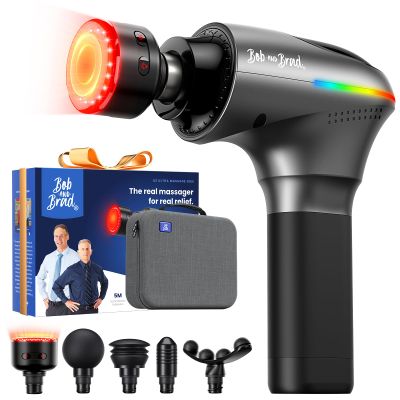 BOB AND BRAD A2 Ultra Heated Massage Gun with Red Light & Infrared Therapy, FSA-HSA Eligible Fathers Day Dad Gifts, 10mm Handheld Deep Tissue Percussion Massager with Case for Full Body Pain Relief
