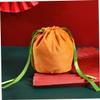 VICASKY 5Pcs Halloween Pumpkin Drawstring Candy Bags Velvet Treat Pouches for Party Favors Gift Storage Reusable Lightweight Halloween Supplies for Classroom Use view 3