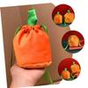 VICASKY 5Pcs Halloween Pumpkin Drawstring Candy Bags Velvet Treat Pouches for Party Favors Gift Storage Reusable Lightweight Halloween Supplies for Classroom Use view 4