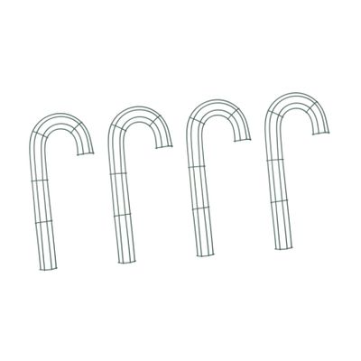 UKCOCO 4Pcs Candy Cane Wreath Frame Iron Garland Base for Christmas DIY Decoration Indoor Outdoor Use Stable Structure for Floral Crafting and Home Garden Display