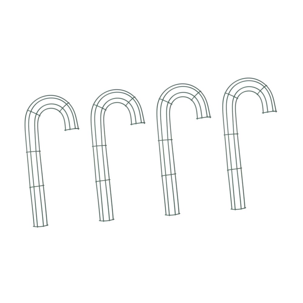 UKCOCO 4Pcs Candy Cane Wreath Frame Iron Garland Base for Christmas DIY Decoration Indoor Outdoor Use Stable Structure for Floral Crafting and Home Garden Display