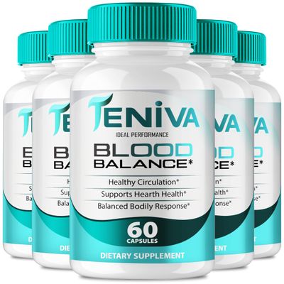 Teniva Blood Balance Capsules, Premium TenivaBlood Balance Advanced Blood Formula Supplement Pills, All Natural for Healthy Circulation & Stable Levels, TenivaBloodBalance Health Reviews (5 Pack)