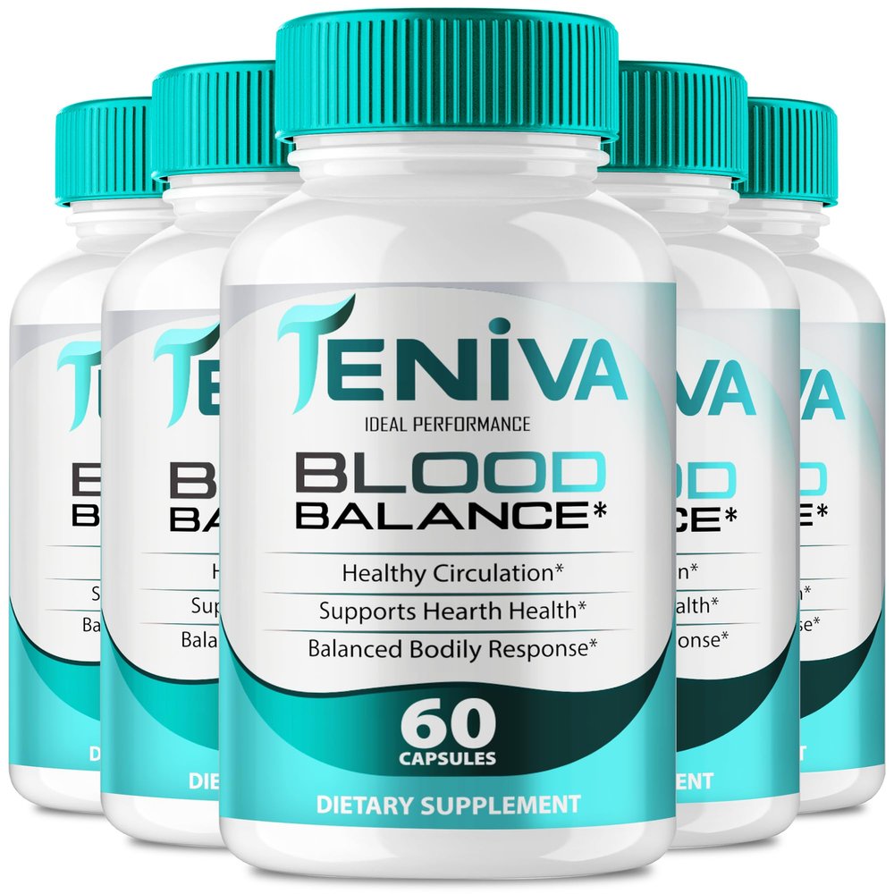 Teniva Blood Balance Capsules, Premium TenivaBlood Balance Advanced Blood Formula Supplement Pills, All Natural for Healthy Circulation & Stable Levels, TenivaBloodBalance Health Reviews (5 Pack)