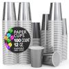 Party Solids Silver Paper Cups 12 oz Durable Disposable Cups 100 Paper Tumblers for Hot Drinks and Cold Drinks Thick 280 GSM Hot Cup for Tea & Coffee Cup To Go Fun Colors for Parties & Events view 1