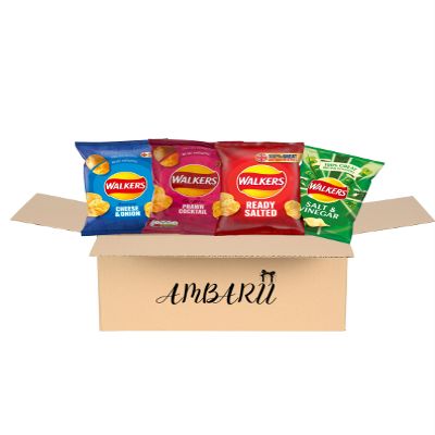 AMBARII 20x25g Classic Variety Pack Crisps, Walkers Snacks, 20 Count, 25g per Pack