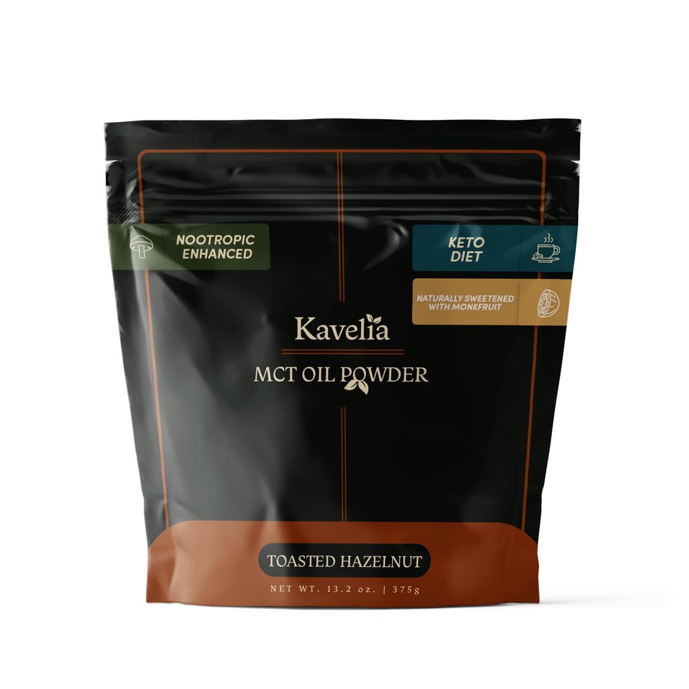 MCT Oil Powder Coffee Creamer - Stevia Free (Regular, Hazelnut)