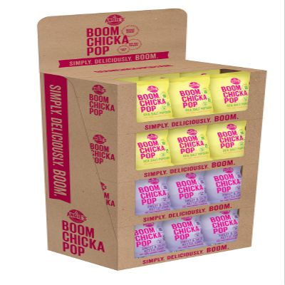 Angie's BOOMCHICKAPOP Popcorn Mixed Shipper, Sweet & Salty Kettle Corn 7 oz. + Sea Salt Flavors 4.8 oz. Bags, (Pack of 24) Each Flavor