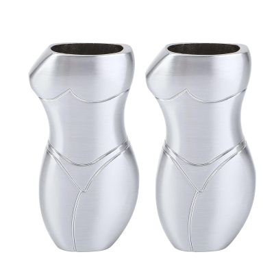 Pilipane Lighter Case Metal 3D Human Body Design Aluminum Alloy Lighter Cover for Stylish Lighter Protection and Decoration 7cm Length 2 Pcs (Grey)