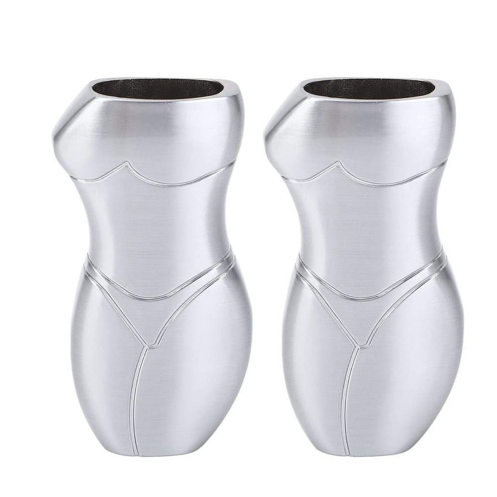 Pilipane Lighter Case Metal 3D Human Body Design Aluminum Alloy Lighter Cover for Stylish Lighter Protection and Decoration 7cm Length 2 Pcs (Grey)