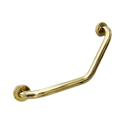 135Angled Shower Handicap Grab Bars,Stainless Steel Wall Mounted Polished Finished Safety Support Rail,Handrail for Elderly Pregnant for Toilet(Color:Gold)