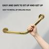 135Angled Shower Handicap Grab Bars,Stainless Steel Wall Mounted Polished Finished Safety Support Rail,Handrail for Elderly Pregnant for Toilet(Color:Gold) view 3