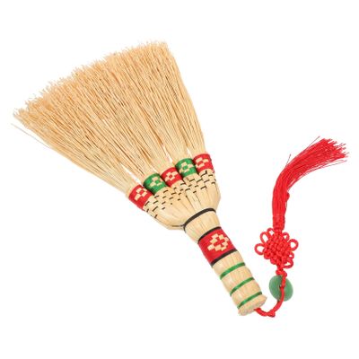 BUTIFULSIC Natural Corn Hand Broom for Home Cleaning Woven Short Handle Dust Brush for Bedroom Sofa Desk Scratch Dust Removal Tool Compact Ergonomic Design