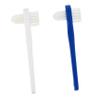 CALLARON 2pcs Dual Head Denture Cleaning Brushes with T Shaped Angled Heads Firm Nylon Bristles Non Slip Handle for False Teeth Care view 1