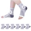 6 Pairs Neuropathy Socks for Women and Men, Nano Soothe Relief Compression Socks Toeless Compression Socks Ankle Compression Sleeve for Arch Support, Plantar Fasciitis Foot Swelling(Gray, L) view 1