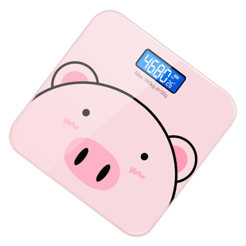 Glass Cartoon LCD Tempered Scale USB Weight Digital Charging Display