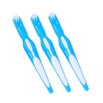 PACKOVE 3PCS Denture Brush Double Sided Toothbrush for False Teeth Cleaning with Non Slip Handle Gentle Bristles for Denture Care Portable Home Use