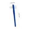 Mikinona 2pcs Dual Head Denture Cleaning Brushes with Large Multi Tufted and Angle Trimmed Heads for False Teeth Care Firm Nylon Bristles White Blue view 2