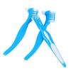 Hoement 3PCS Denture Toothbrush Double Headed Bristles for False Teeth Cleaning Non Slip Handle Portable Denture Brush for Home Use Gentle Retainers and Stains Removal view 1