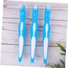 Hoement 3PCS Denture Toothbrush Double Headed Bristles for False Teeth Cleaning Non Slip Handle Portable Denture Brush for Home Use Gentle Retainers and Stains Removal view 3