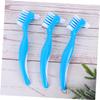 Hoement 3PCS Denture Toothbrush Double Headed Bristles for False Teeth Cleaning Non Slip Handle Portable Denture Brush for Home Use Gentle Retainers and Stains Removal view 4