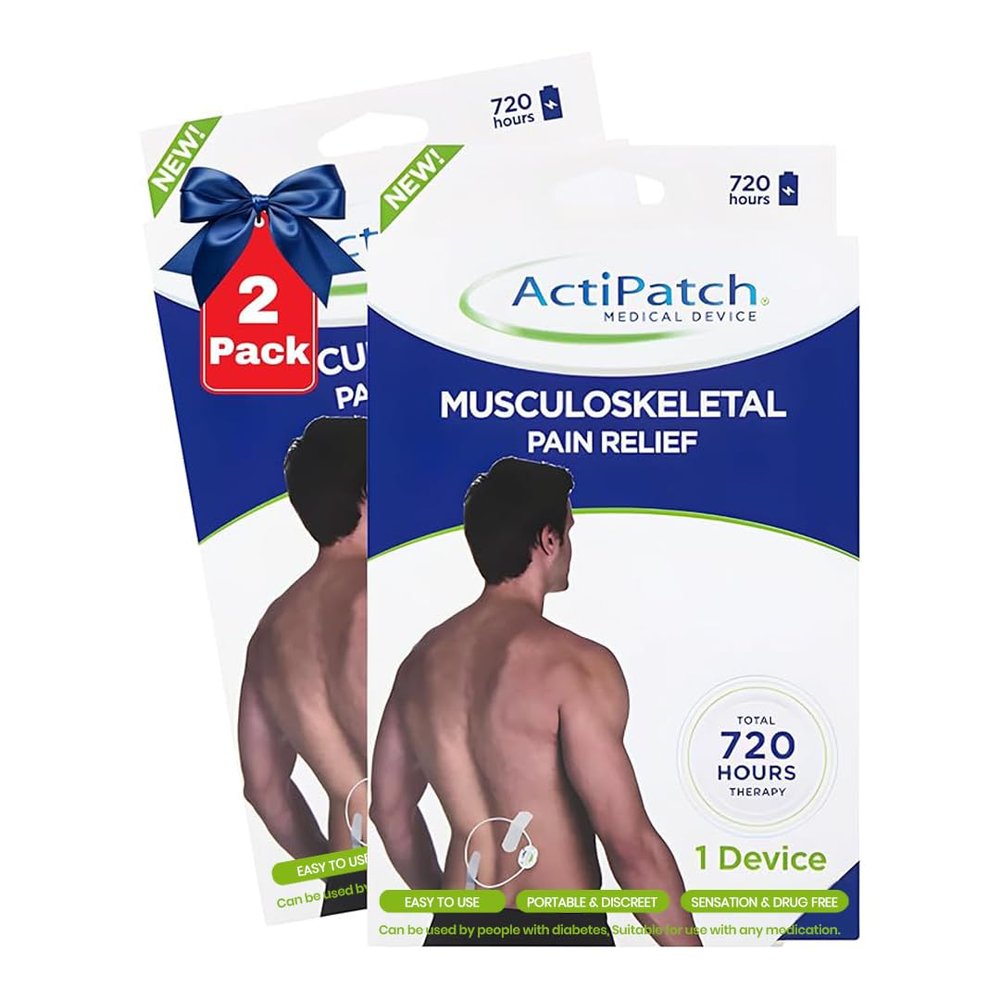 ActiPatch Wearable Knee Therapy Device for Muscle & Joint Support Drug-Free Neuromodulation Therapy for Back, Knee & Joint Comfort Portable Wearable Pain Relief Device for Daily Use 2 Pack