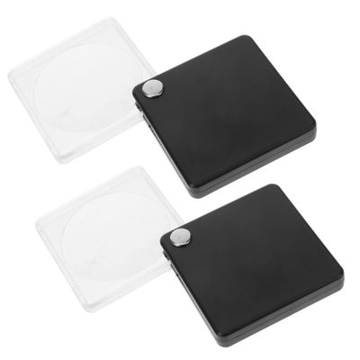 NIYANGLE 2Pcs Folding Pocket Magnifier for Jewelry and Watch Repair Lightweight Portable Square Loupe for Identification and Exploration Compact Magnifying Gift