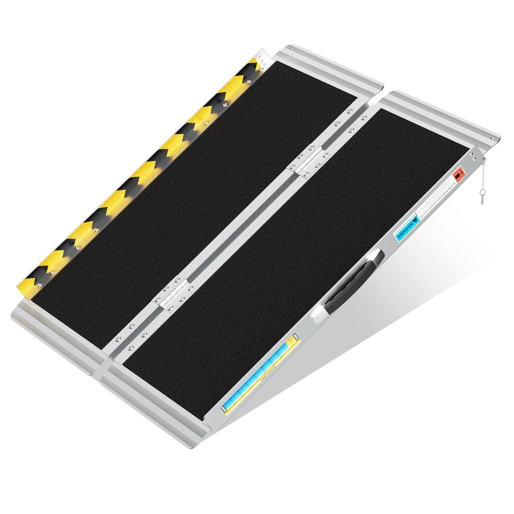 YONUNYE Portable Wheelchair Ramp 3FT, Aluminum Foldable Handicap Ramp, Weight Capacity 600 LBS,Ramps for Steps with Safety Latch Anti-Slip Threshold Ramp.