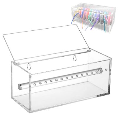 Acrylic Power Chain Organizer for Orthodontics, Dental Elastic Chain Dispenser Box with Flip Lid, Storage Solution for Dental Offices