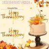 10 Pcs Happy Thanksgiving Cake Topper Fall Theme Cake Decoration Acrylic Gold Cupcake Topper Cake Picks Desserts Decor for Thanksgiving Day Autumn Wedding Birthday Party Supplies view 2