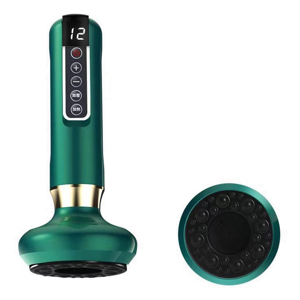 SHJBJRJ Multi-Function Vacuum Comfort DeviceAdjustable SuctionRed Comfort LightRechargeable Design with 4 Attachments (Green, Type C)