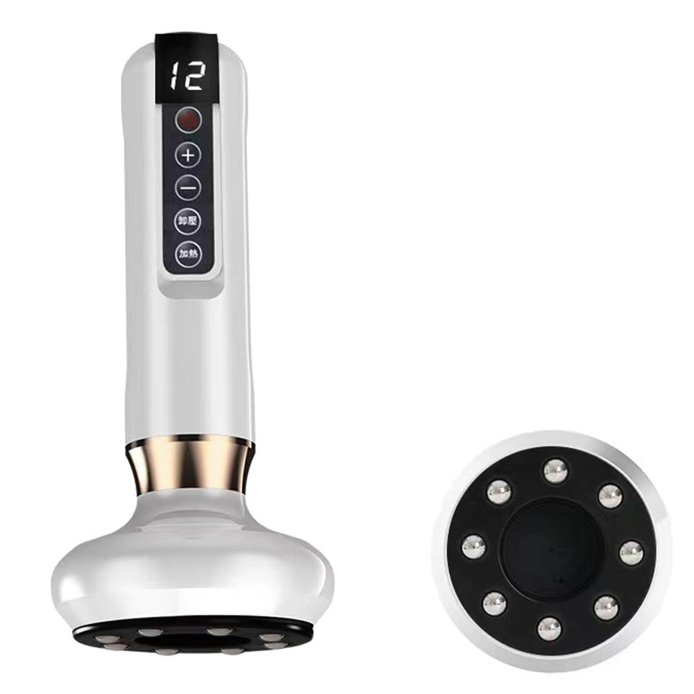 SHJBJRJ Multi-Function Vacuum Comfort DeviceAdjustable SuctionRed Comfort LightRechargeable Design with 4 Attachments (White, Type C)