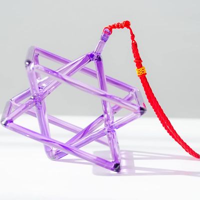 JDXQBLD Crystal Singing Pyramid, for Healing Meditation, with Crystal Singing Bowl Striker, Perfect Chakra Healing Musical InstrumentPurple_10 Inch