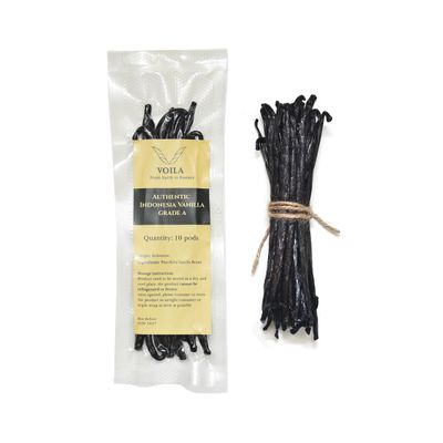 10 Vanilla Beans Grade A for Making Vanilla Extract, Premium Extract Grade 5-6 inches