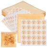 ULTECHNOVO 200 Pcs Bakery Bags with Window - 7.1 x 7.5 Inches Cookie Packaging Bags with Seal - Grease Resistant - Kraft Paper Food Pouches Treat with Stickers for Donut, Cake Slice, Scone view 1