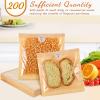 ULTECHNOVO 200 Pcs Bakery Bags with Window - 7.1 x 7.5 Inches Cookie Packaging Bags with Seal - Grease Resistant - Kraft Paper Food Pouches Treat with Stickers for Donut, Cake Slice, Scone view 3