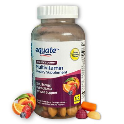 FUSION SHOP STORE Smart choices, meaningful life! Multivitamin Gummies Mixed Berry Orange & Peach Flavors for Women- for Skin, 170 Count (Pack of 1)