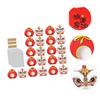 LOEFLIFA Chinese Year Candy Box with Festive Lion Shaped Paper Boxes Includes Opp Bags and Twisting Ties Vibrant Festival Gift Packaging for Party Treats and Homemade Sweets view 2