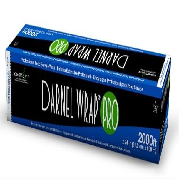 Darnel Pro Cutterbox 24" x 2000' Plastic Food Wrap. Professional High Clarity Food Grade Film with Slide Cutter for Ease of Use. For Use at Home or Commercial Foodservice Establishments.