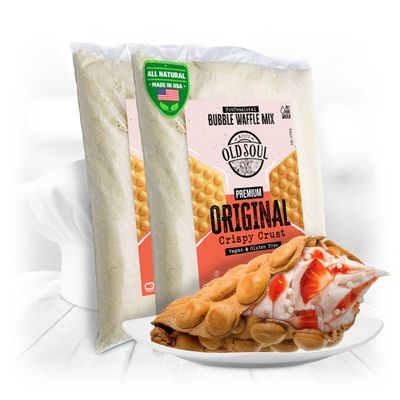 OldSoul Baking Mix | Dough Mix | Bubble Waffle Batter Mix | Original Flavor | GLUTEN FREE & VEGAN | 10 Lbs | 56 Big Waffles (10 Lbs, Gluten Free & Vegan)