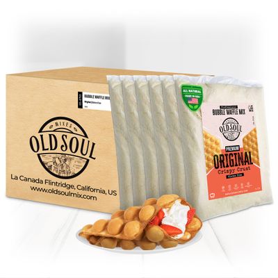 OldSoul Baking Mix | Dough Mix | Bubble Waffle Batter Mix | Original Flavor | GLUTEN FREE | 30 Lbs | 168 Big Waffles (30 Lbs, Gluten Free)