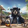 Funny Moonshine Bear Cake Topper Rustic Party Decoration with Cool Bear, Bees & Backyard Vibes for Birthdays & BBQs (Fits 6 Inch round cake or larger) view 1